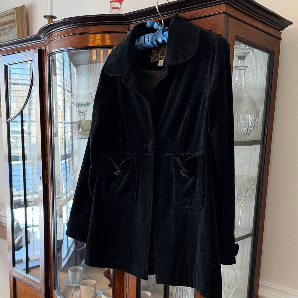 Vintage 7 For All Mankind Black Velvet Women's Evening Jacket